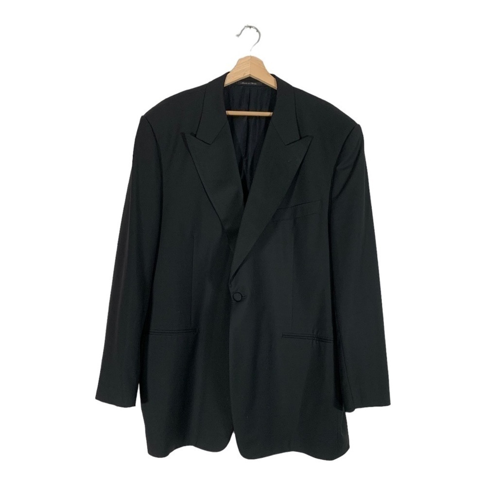 Canali Satin Lapel Classic Tuxedo Blazer Size 44L Wool and Mohair